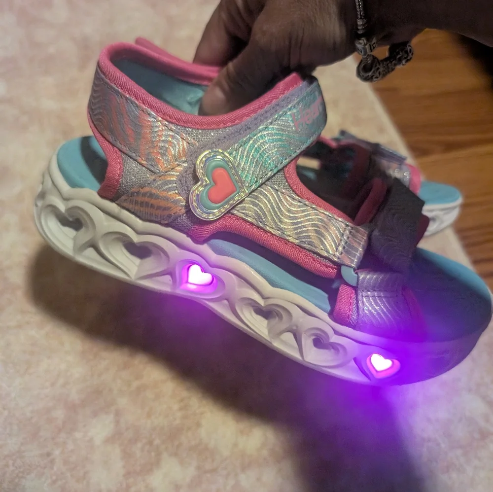 Skechers Kids Girls Heart Lights Sandals Sneake